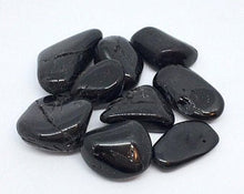 Load image into Gallery viewer, Black Tourmaline 3 Tumbled Stones Crystal Gemstone Grid Stone