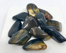 Load image into Gallery viewer, Falcon's Eye 3 Blue Tigers Eye Tumbled Stones Crystals Gemstone