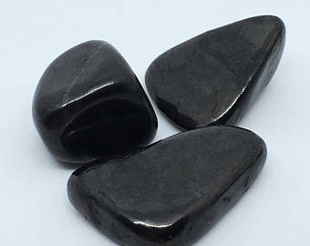 Shungite 3 Crystals Gemstone Healing 3 Tumbled Stones