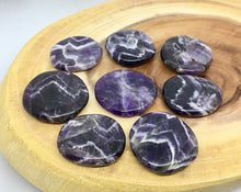 Load image into Gallery viewer, Amethyst Crystal Palm Stone Worry Gemstone Healing Energy Crystals
