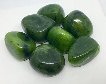 Nephrite Jade 3 Tumbled Stones Crystals Gemstone Polished