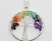 Load image into Gallery viewer, Chakra Tree of Life Wire Wrapped Pendant Crystal Gemstone Jewelry
