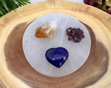 Load image into Gallery viewer, Selenite Charging Plate 4 inch Crystal Energy Natural Stone Slab Carving Triangle Circle
