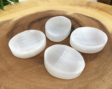 Load image into Gallery viewer, Selenite Crystal Stone White Peach Worry Stone Palm Stone Meditation Stress Anxiety Relief
