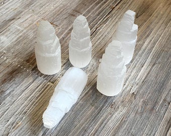 Selenite Tower Small Tiny Crystal Mineral Stone Natural Rough