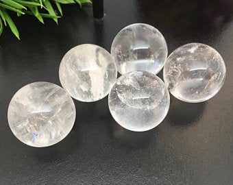 Clear Quartz Crystal Ball Natural Gemstone Sphere Stone