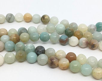 Amazonite Gemstone Beads 8mm 4mm Strand Natural Stone Bead