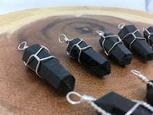 Load image into Gallery viewer, Black Tourmaline Crystal Gemstone Pendant Jewelry Wire Wrapped
