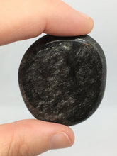 Load image into Gallery viewer, Obsidian Silver Palm Stone Crystal Protection Gemstone

