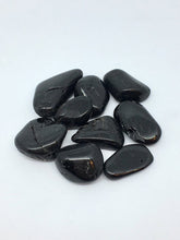 Load image into Gallery viewer, Black Tourmaline 3 Tumbled Stones Crystal Gemstone Grid Stone
