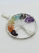 Load image into Gallery viewer, Chakra Tree of Life Wire Wrapped Pendant Crystal Gemstone Jewelry
