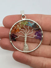 Load image into Gallery viewer, Chakra Tree of Life Wire Wrapped Pendant Crystal Gemstone Jewelry
