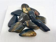 Load image into Gallery viewer, Falcon&#39;s Eye 3 Blue Tigers Eye Tumbled Stones Crystals Gemstone
