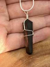 Load image into Gallery viewer, Obsidian Gemstone Crystal Wire Wrapped Pendant Necklace
