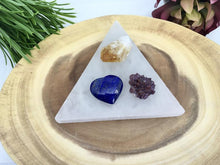 Load image into Gallery viewer, Selenite Charging Plate 4 inch Crystal Energy Natural Stone Slab Carving Triangle Circle
