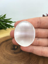 Load image into Gallery viewer, Selenite Crystal Stone White Peach Worry Stone Palm Stone Meditation Stress Anxiety Relief
