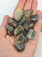 Load image into Gallery viewer, Black Moonstone 3 Tumbled Stones Crystal Healing Energy Crystals
